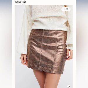 Free People Modern Femme Vegan Metallic Mini Skirt